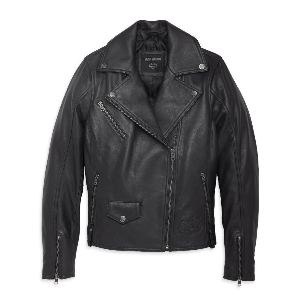 Womens Black Leather Jacket XL